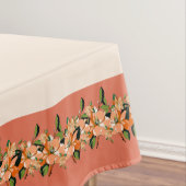 Apricot Azalea auf Creme 60" x 84" Tablette Tischdecke (Beispiel)