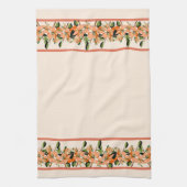 Apricot Azalea auf Creme Geschirrtuch (Vertikal)