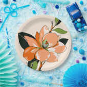 Apricot Azalea auf Creme Pappteller (Party)