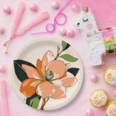 Apricot Azalea auf Creme Pappteller (Party)