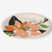 Apricot Azalea auf Creme Pappteller (Schrägansicht)