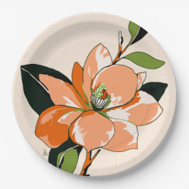 Apricot Azalea auf Creme Pappteller