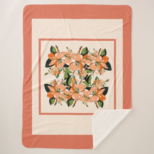 Apricot Azalea auf Cremes King Size Sherpadecke (Vorderseite)