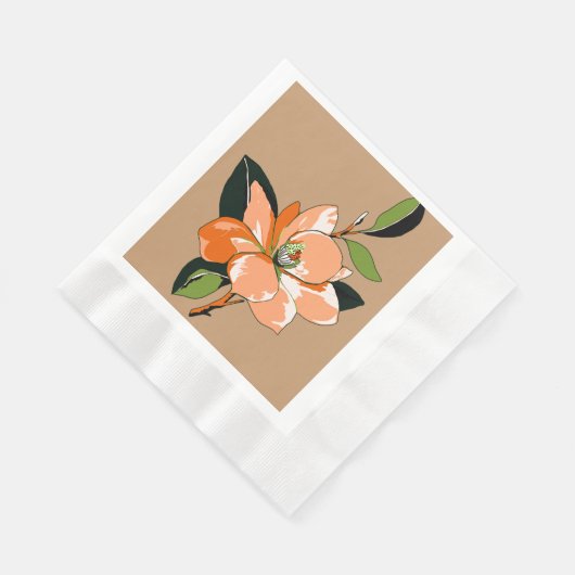Apricot Azalea auf Tan Serviette (Ecke)
