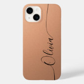 Apricot Black Elegant Calligrafy Script Name Case-Mate iPhone Hülle (Rückseite)