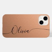 Apricot Black Elegant Calligrafy Script Name Case-Mate iPhone Hülle (Rückseite (Horizontal))