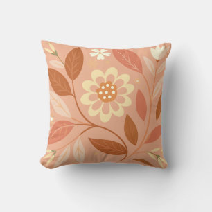 Apricot Blush Blumengarten Kissen