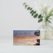 Apricot Clouds Skyscapes Business Card Visitenkarte (Stehend Vorderseite)