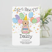 Apricot Cockapoo Cavapoo Dog Birthday Party Einladung (Stehend Vorderseite)