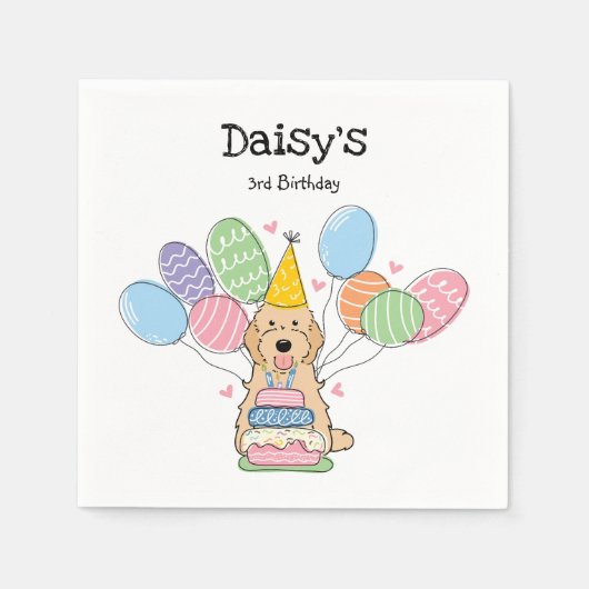 Apricot Cockapoo Cavapoo Geburtstagsparty Papier Serviette (Vorderseite)