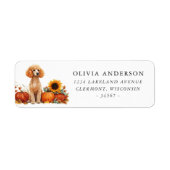 Apricot Colored Poodle HerbstRücksendeadresse (Vorne)