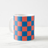 Apricot Crush Cerulean Wave Check Mug Kaffeetasse (Vorderseite Links)