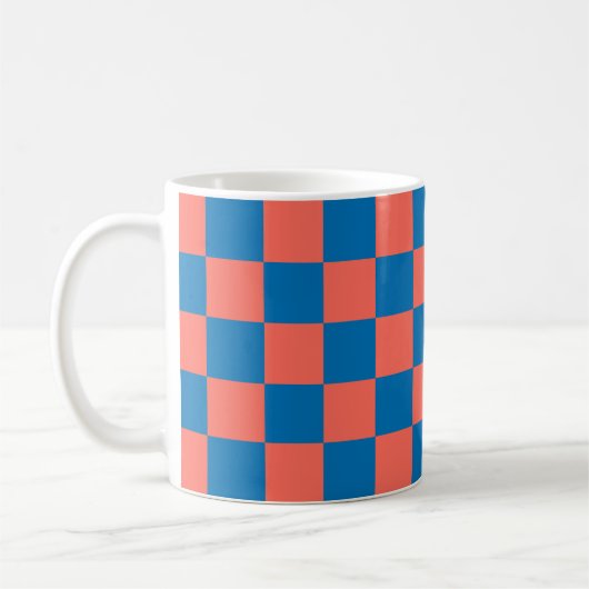 Apricot Crush Cerulean Wave Check Mug Kaffeetasse (Links)
