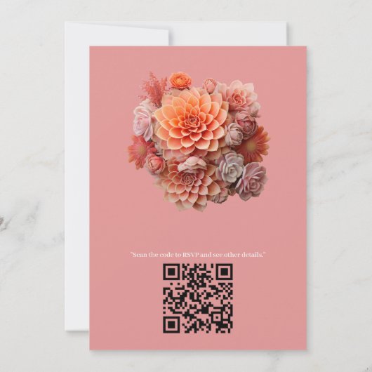 Apricot Crush Color 2024 mit Sukkulenten Einladung (Rückseite)