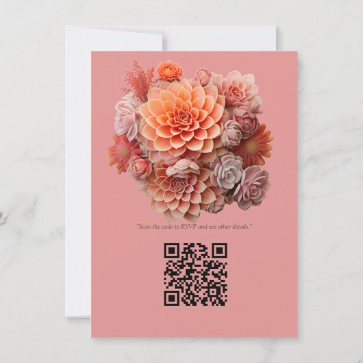 Apricot Crush Color 2024 mit Sukkulenten Einladung (Rückseite)