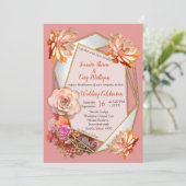 Apricot Crush Color mit Saccharose Einladung (Stehend Vorderseite)