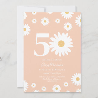 Apricot Daisy 50. Geburtstag Einladung
