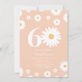Apricot Daisy 60. Geburtstag Einladung