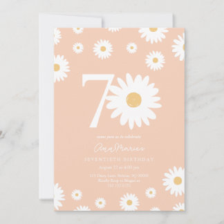 Apricot Daisy 70. Geburtstag Einladung