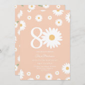 Apricot Daisy 80. Geburtstag Einladung (Vorne/Hinten)