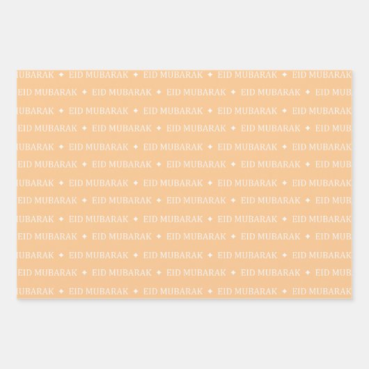 Apricot Eid Mubarak Masjid Muster Design Geschenkpapier Set (Vorderseite)