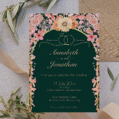 Apricot Emerald Wildblume Einladung zur Hochzeit