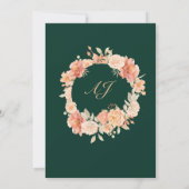 Apricot Emerald Wildblume Einladung zur Hochzeit (Rückseite)