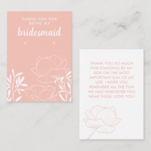 Apricot Floral Bridesmaid Vielen Dank, dass Sie ge Visitenkarte