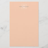 Apricot Gerahmtes Monogramm Briefpapier (Vorderseite)