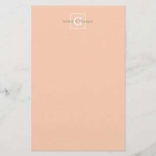 Apricot Gerahmtes Monogramm Briefpapier