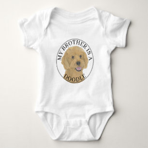 Apricot Golden Doodle Dog Big Brother Baby Strampler