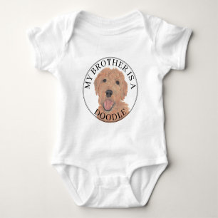 Apricot Golden Doodle Hund großer Bruder Baby Strampler
