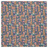 Apricot Golden Doodle Vintage Blumenmeere Stoff (Muster)