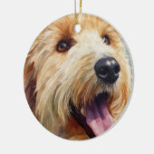 Apricot golden doodle watercolor keramik ornament (Links)