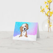 Apricot Goldendoodle  Karte (Gelbe Blume)
