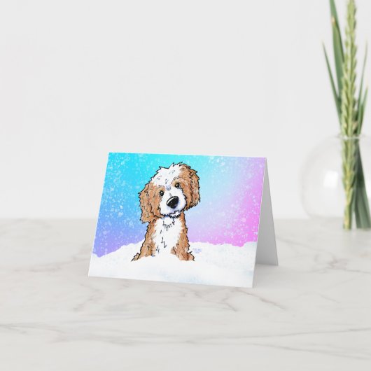 Apricot Goldendoodle  Karte (Vorderseite)