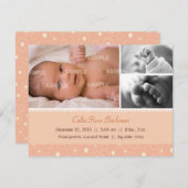 Apricot Gumdrop Baby Birth Ankündigung (Vorne/Hinten)