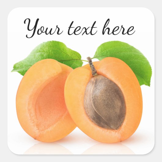 Apricot halves quadratischer aufkleber (Vorderseite)