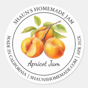 Apricot Jam Modern Label Runder Aufkleber