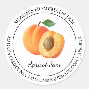 Apricot Jam Modern Label Runder Aufkleber
