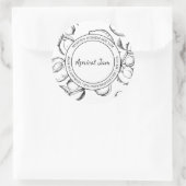 Apricot Jam Sketch Modern Label Runder Aufkleber (Tasche)