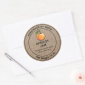 Apricot Jelly Jar Label Kraft Paper Style Runder Aufkleber (Umschlag)