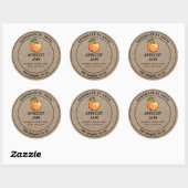 Apricot Jelly Jar Label Kraft Paper Style Runder Aufkleber (Blatt)