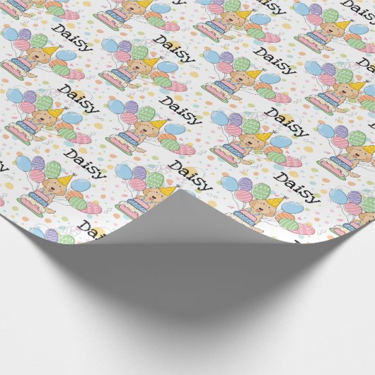 Apricot Labradoodle Hund Geburtstag Geschenkpapier (Ecke)