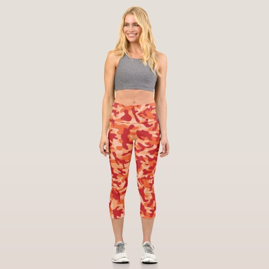 Apricot Lava Camouflage Capri Leggings (Vorderseite)