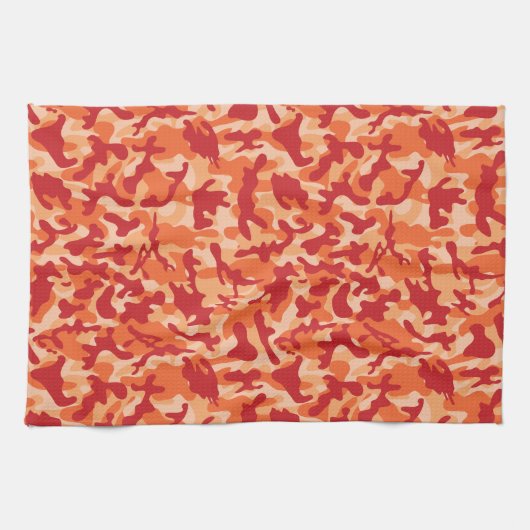 Apricot Lava Camouflage Geschirrtuch (Horizontal)