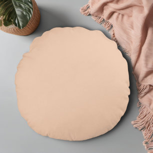 Apricot Light Peach Minimalistisch Solid Color Rundes Kissen