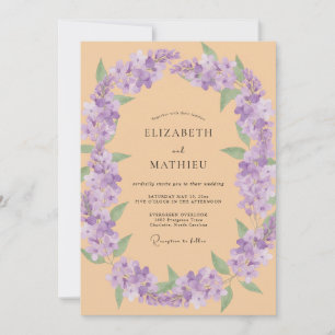Apricot Lilac Kranz Hochzeit Einladung