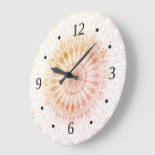 Apricot Mandala Geometric Große Wanduhr (Winkel)