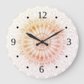 Apricot Mandala Geometric Große Wanduhr (Vorderseite)